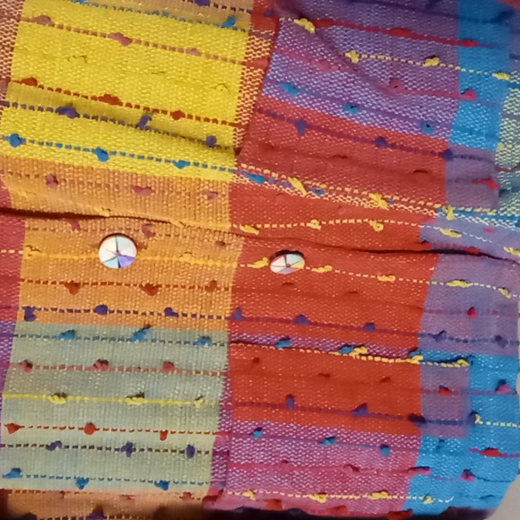 Multicolor Patchwork Button-Front Jacket - Picture 6 of 9